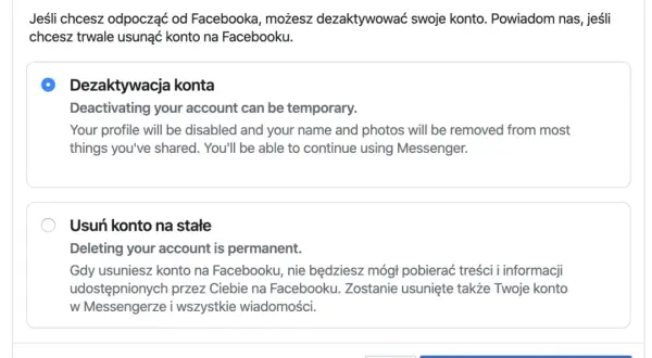 Jak trwale usunąć konto Facebooka i uniknąć utraty danych – krok po kroku