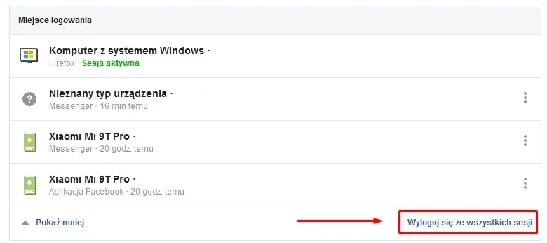 Jak wylogować Facebooka ze wszystkich urządzeń i zabezpieczyć konto
